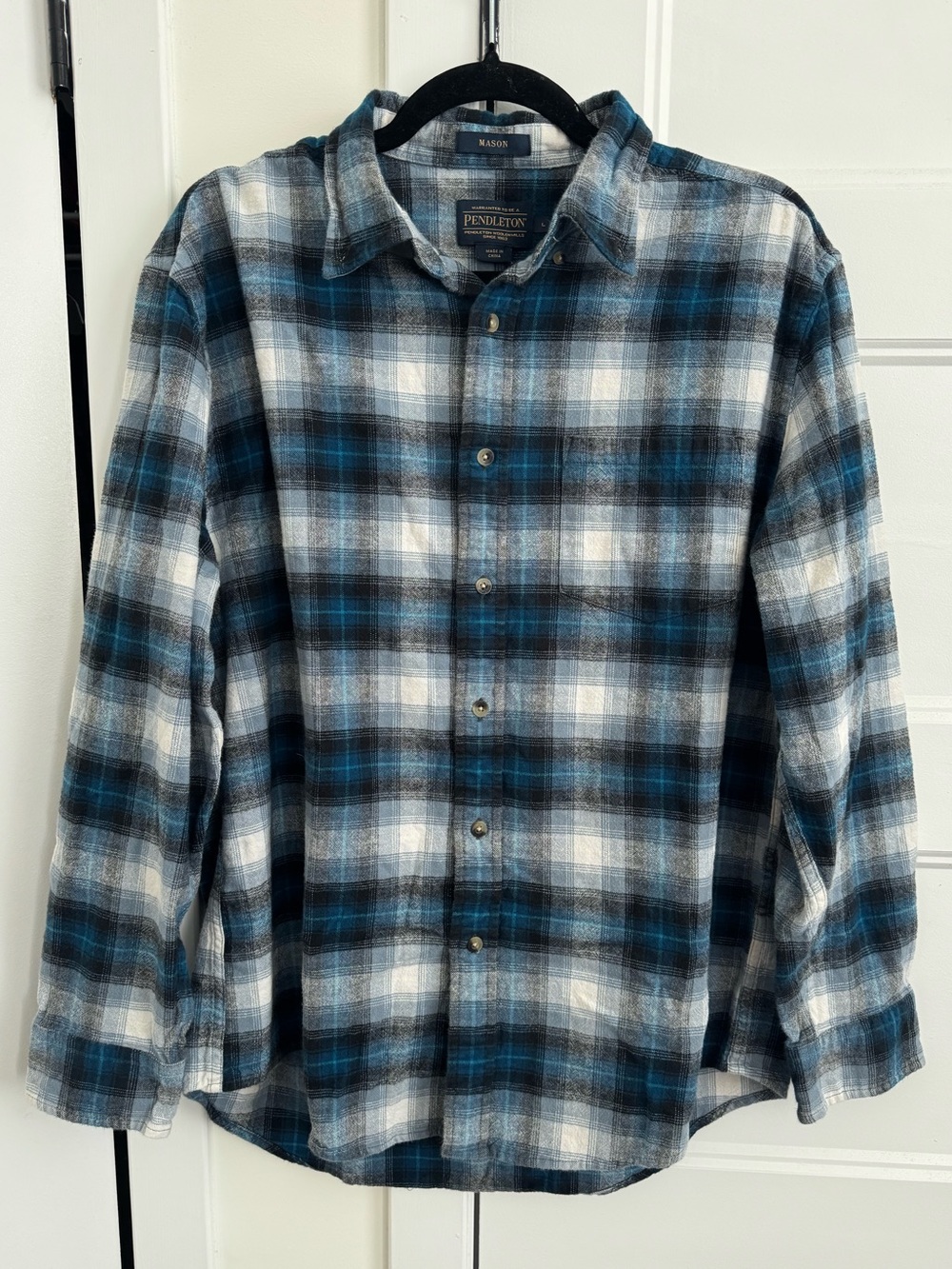 Pendleton Mason Flannel Men’s Long Sleeve Muted Tartan Plaid Shirt | 100% Cotton